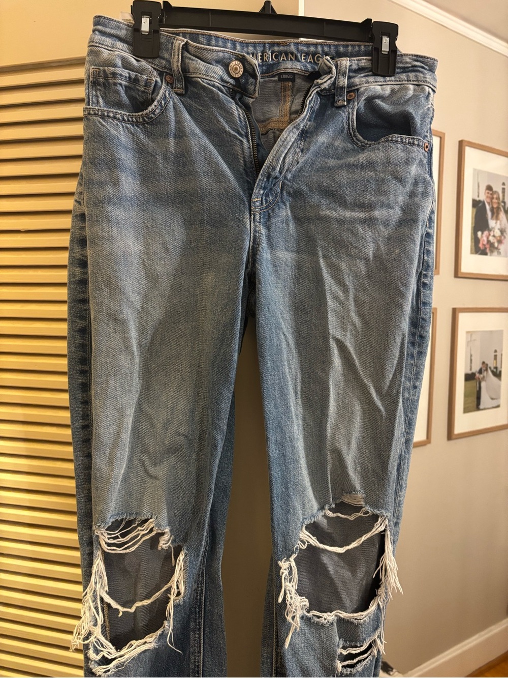 American Eagle Outfitters Distressed Light Blue Boyfriend Jeans
